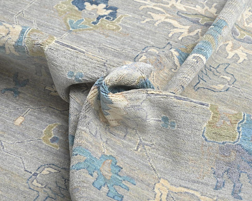 12x15 Feet Ziegler Gray Afghan Hand Knotted Wool Area Rug